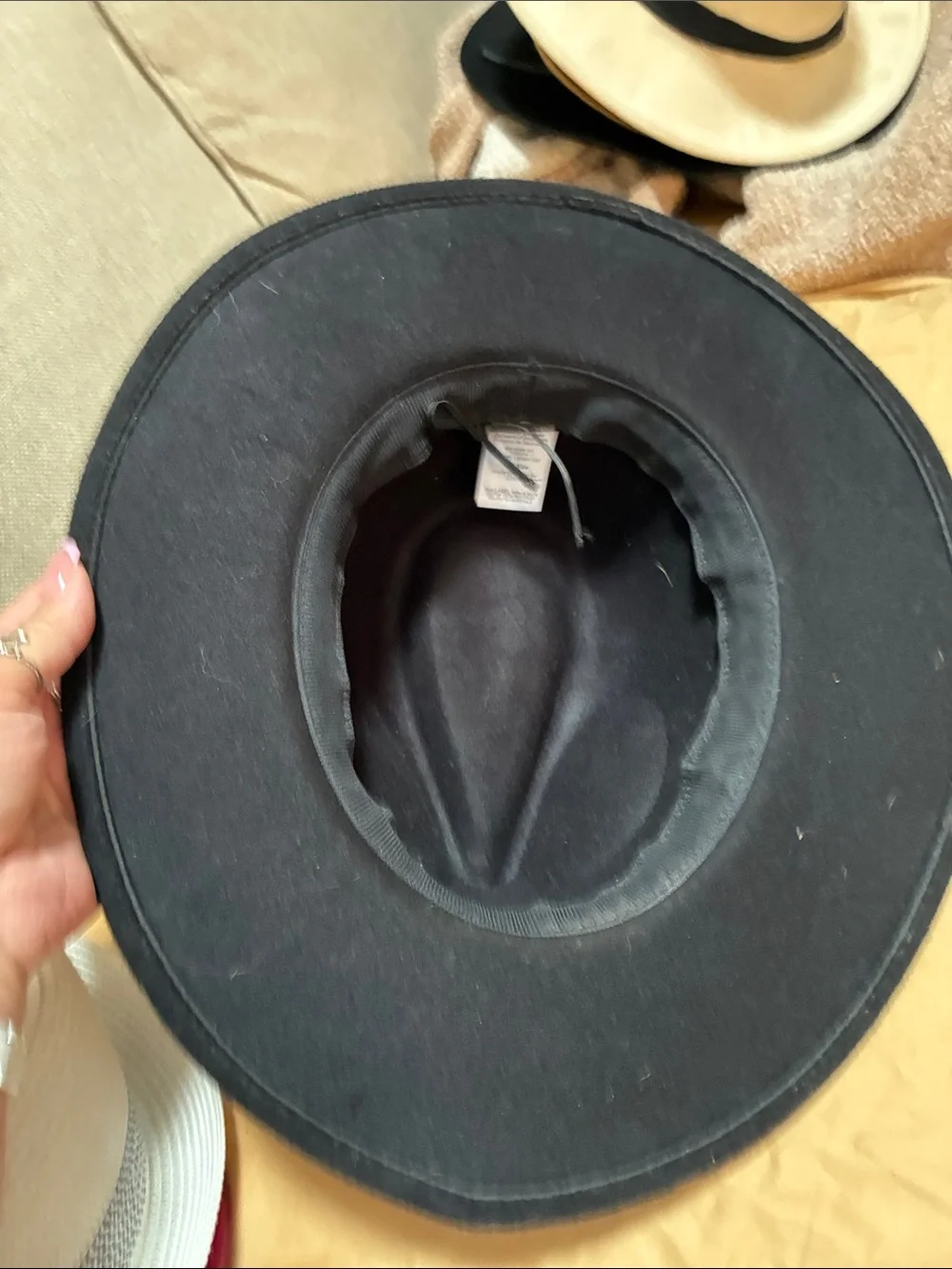 Black Felt Fedora with Patterned Band western BoHo classy